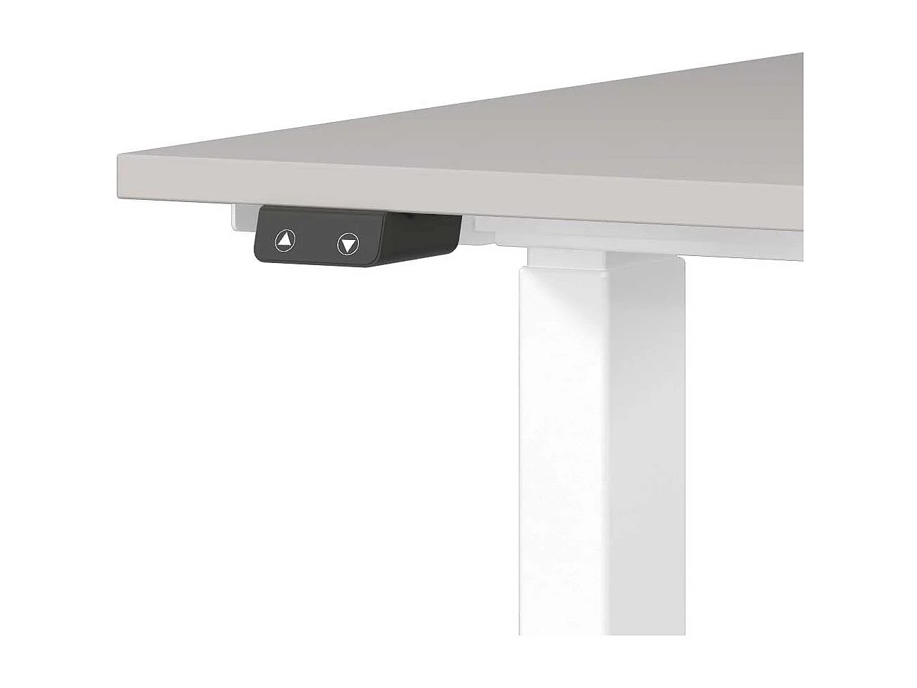 Schreibtisch Höhenverstellbarer Schreibtisch in Weiß und Hellgrau