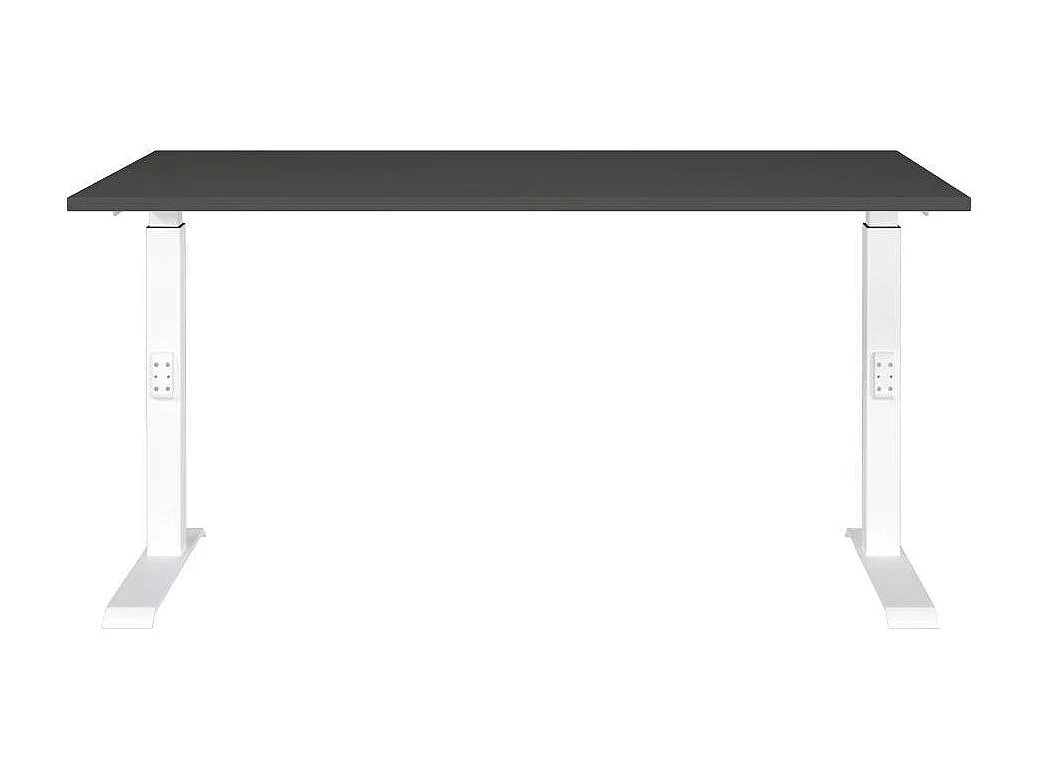 Schreibtisch Höhenverstellbarer Schreibtisch in Weiß und Dunkelgrau