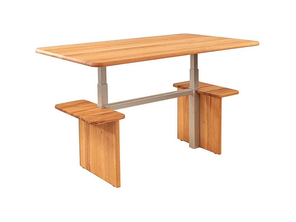 Massiver Multifunktionstisch in Kernbuche höhenverstellbar