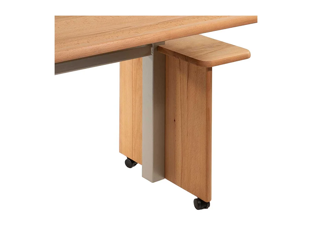Massiver Multifunktionstisch in Kernbuche höhenverstellbar