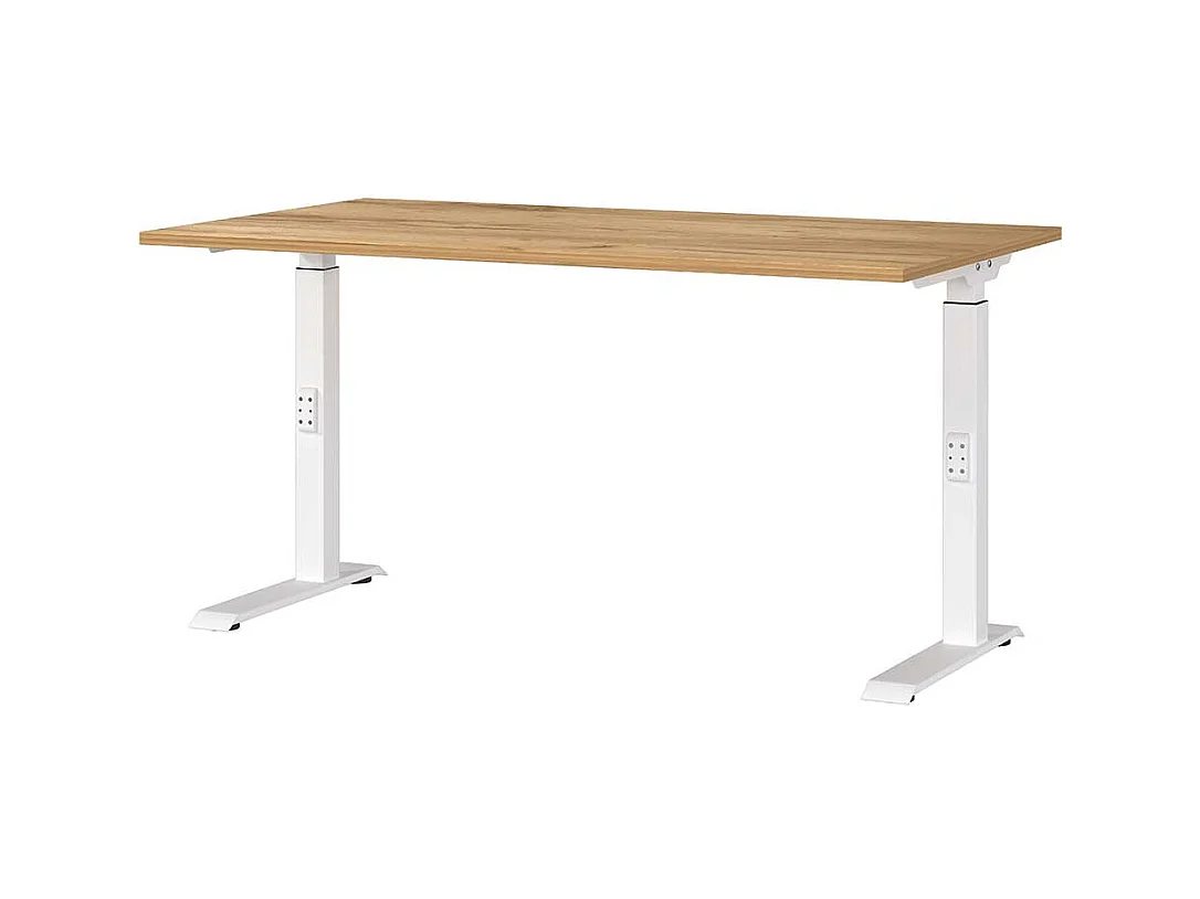 Schreibtisch Bürotisch höhenverstellbar in Wildeichefarben