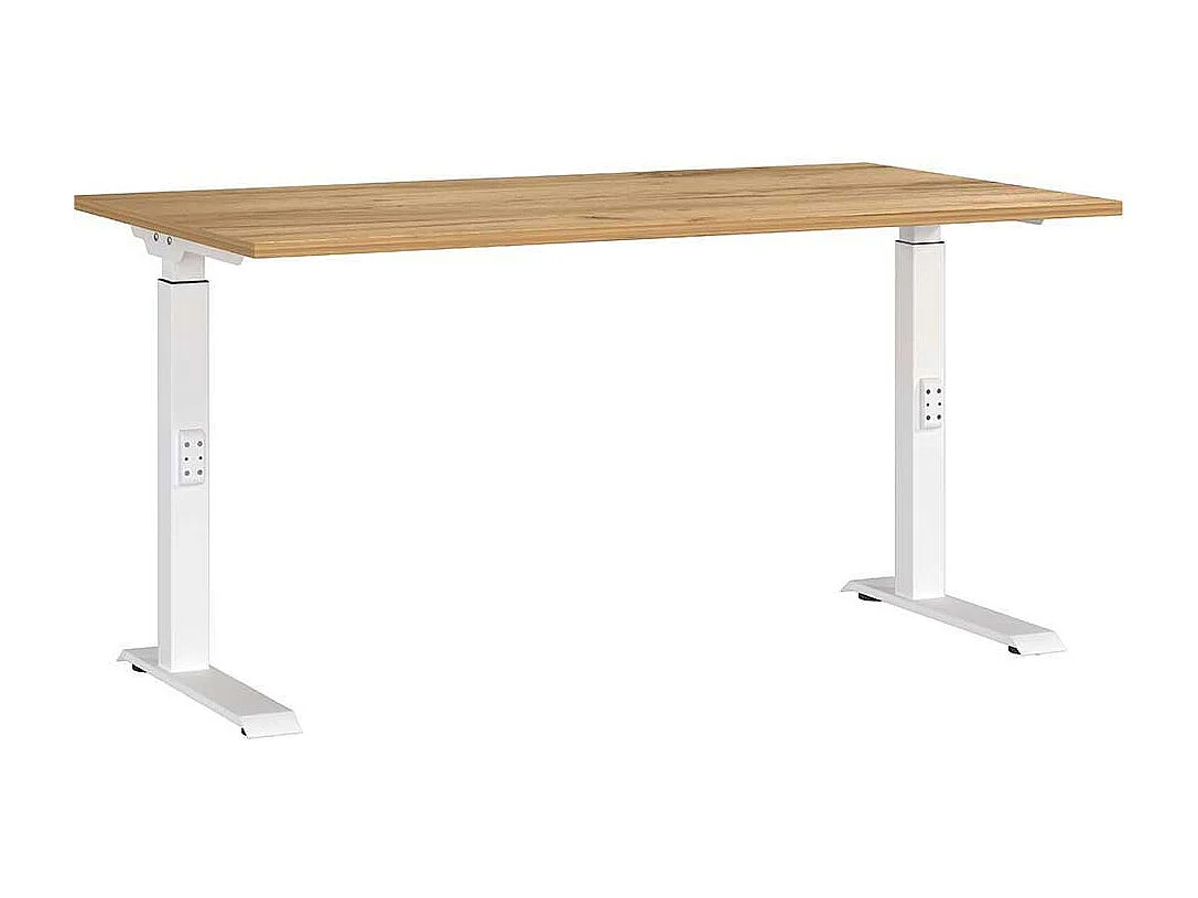 Schreibtisch Bürotisch höhenverstellbar in Wildeichefarben