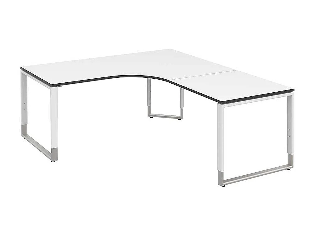 H�henverstellbarer Schreibtisch in L- Form Wei�