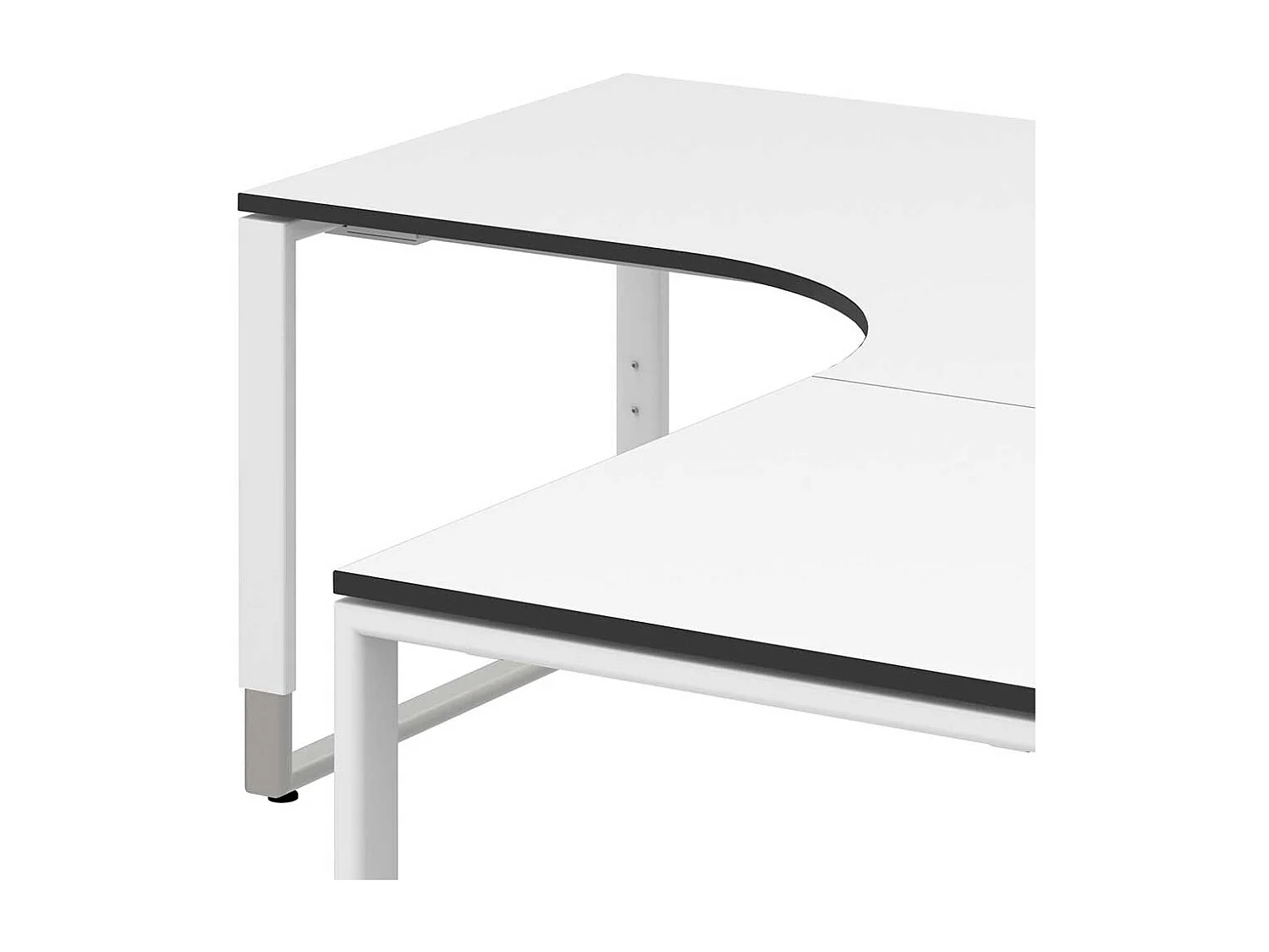 H�henverstellbarer Schreibtisch in L- Form Wei�