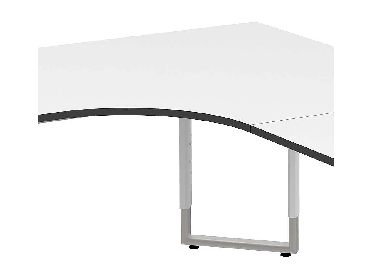 H�henverstellbarer Schreibtisch in L- Form Wei�