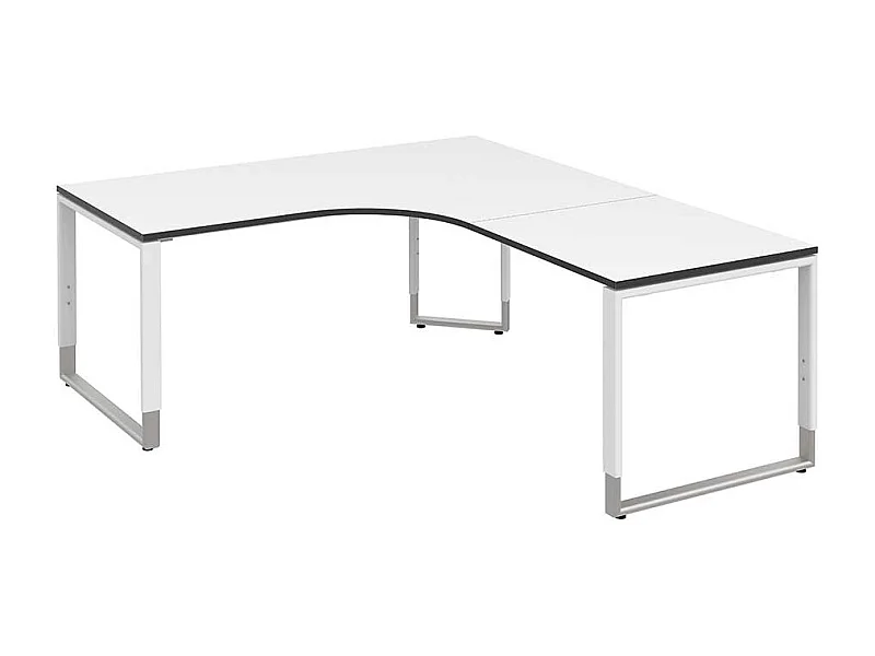 H�henverstellbarer Schreibtisch in L- Form Wei�