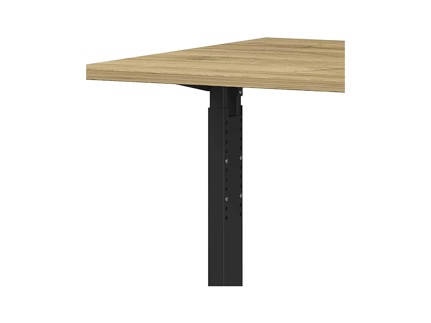 Bürotisch höhenverstellbar Schwarz und Wildeiche Optik