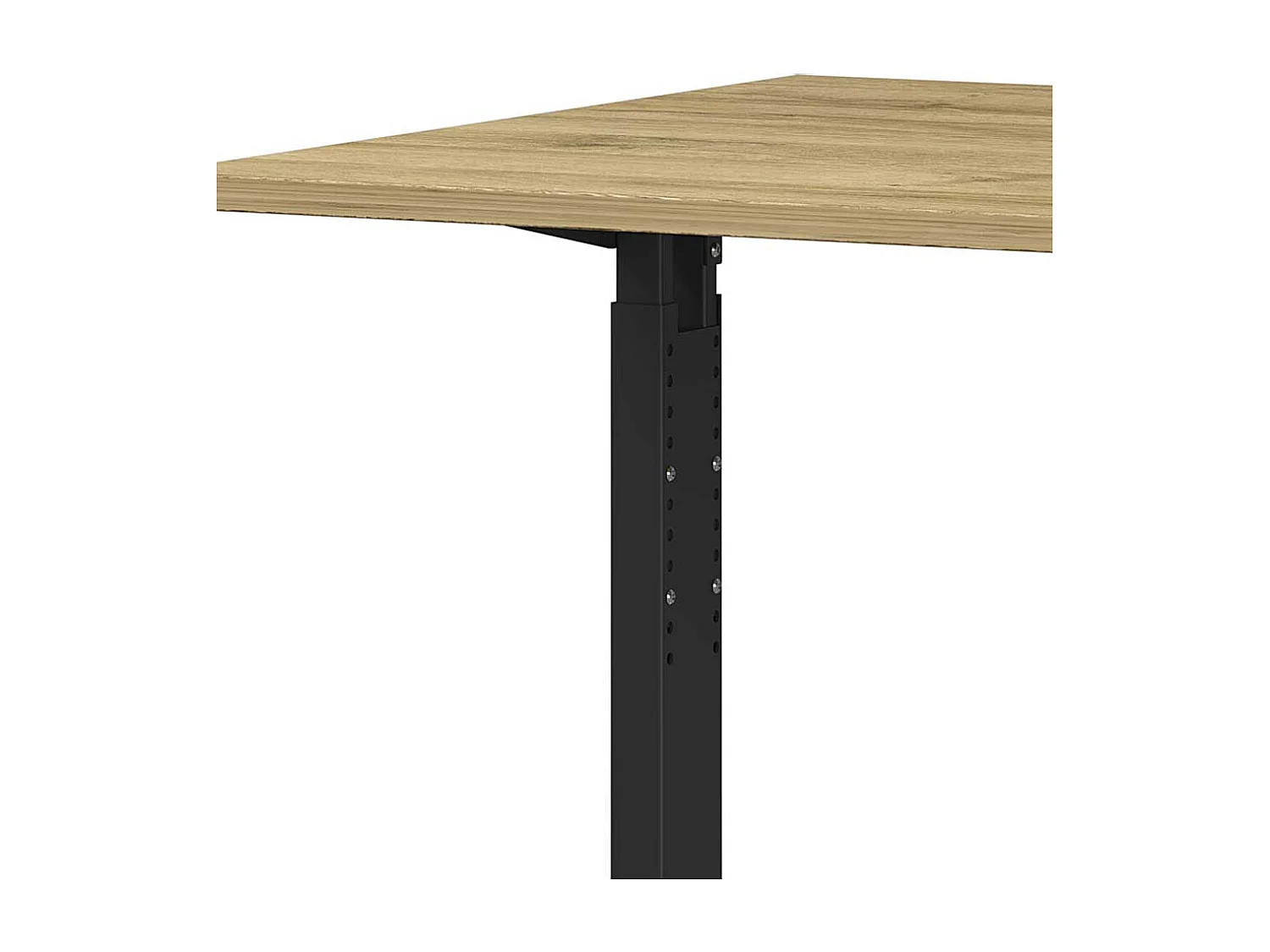 Bürotisch höhenverstellbar Schwarz und Wildeiche Optik