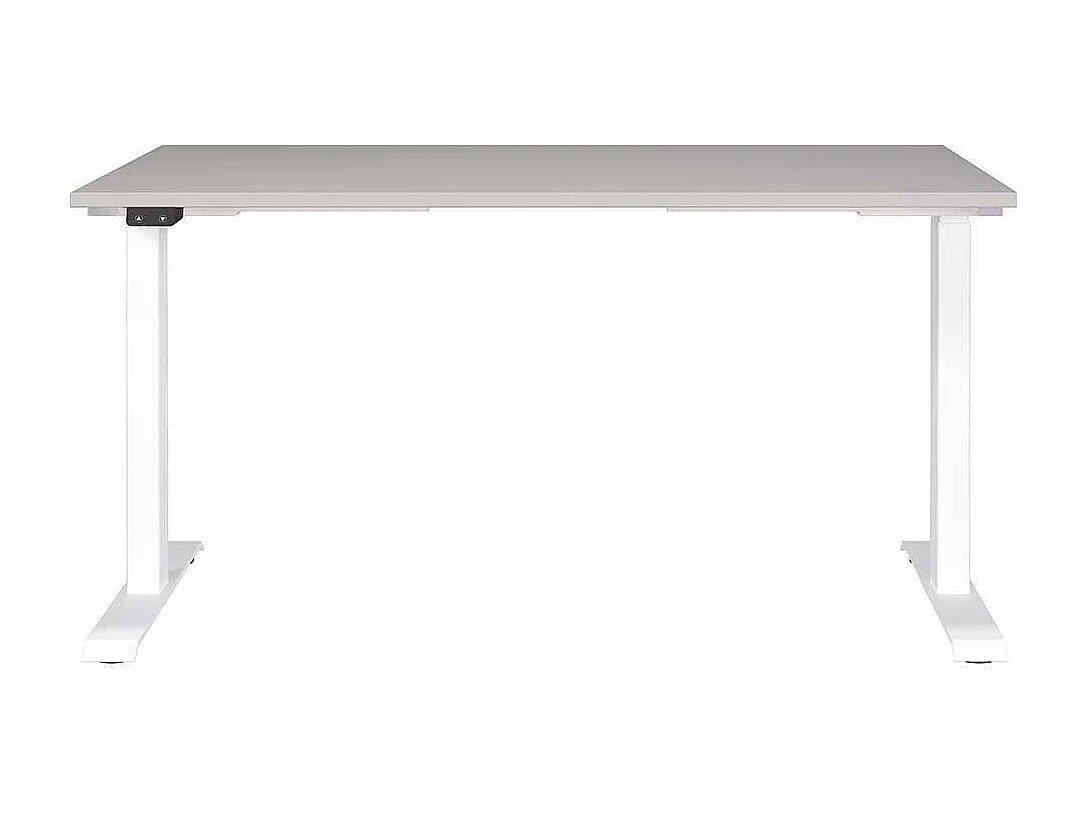 Schreibtisch Höhenverstellbarer Schreibtisch in Weiß und Hellgrau