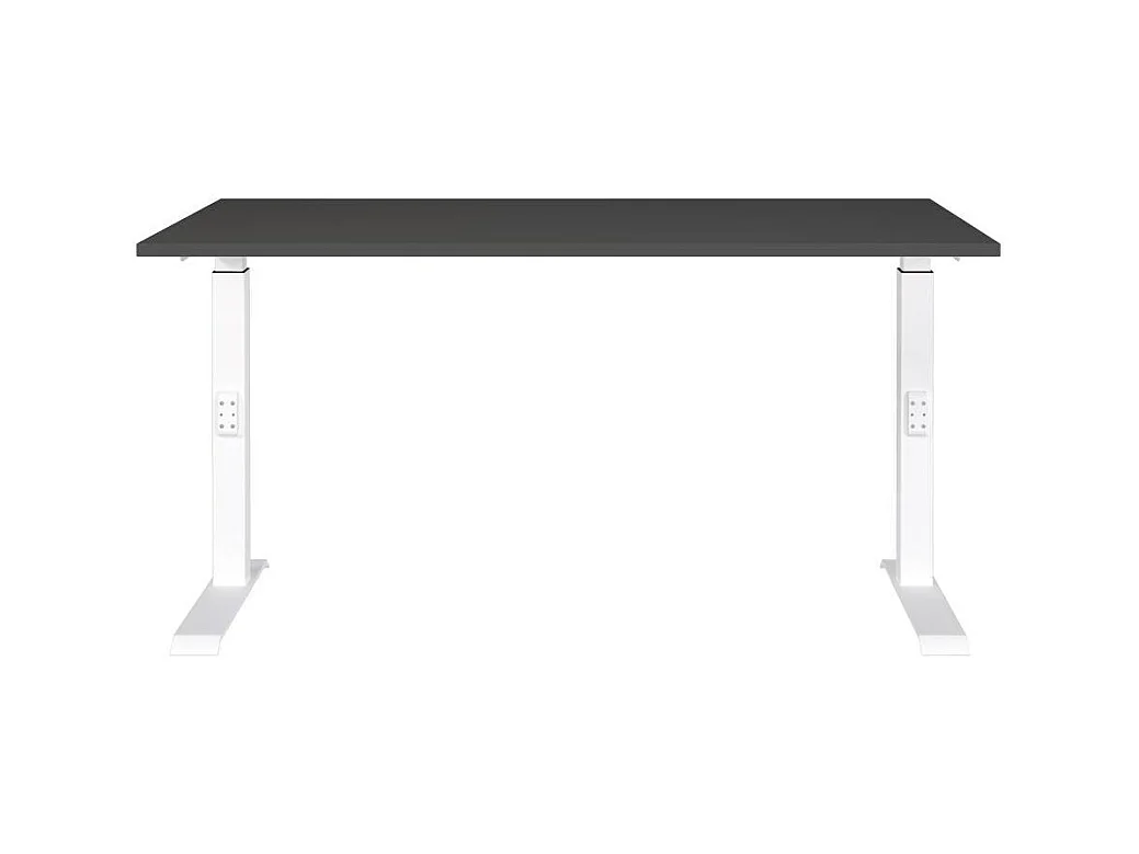 Schreibtisch Höhenverstellbarer Schreibtisch in Weiß und Dunkelgrau