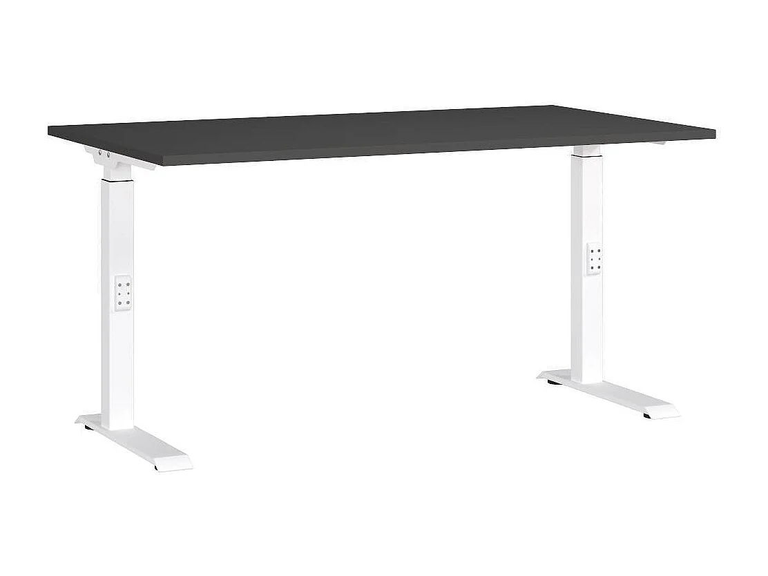 Schreibtisch Höhenverstellbarer Schreibtisch in Weiß und Dunkelgrau