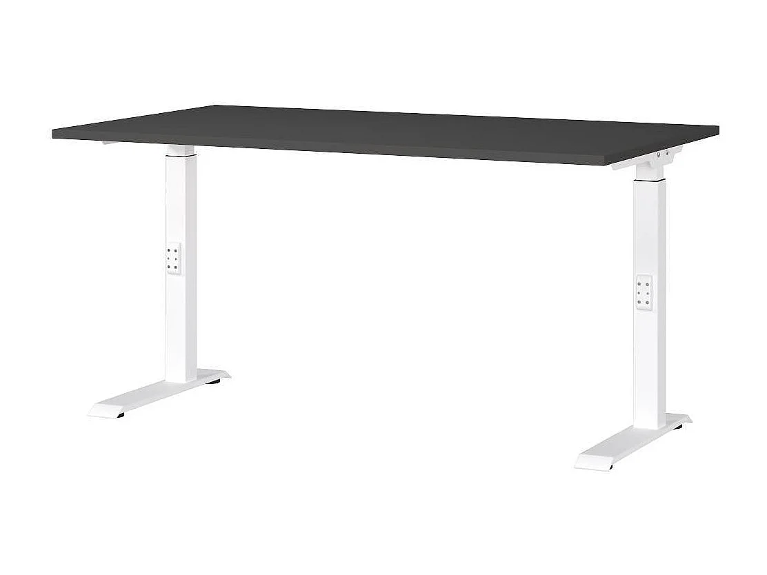 Schreibtisch Höhenverstellbarer Schreibtisch in Weiß und Dunkelgrau