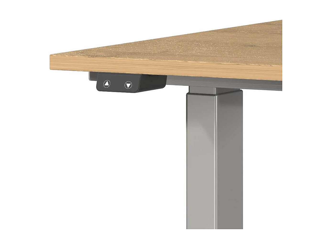 Schreibtisch Höhenverstellbarer Schreibtisch in Wildeichefarben mit T Gestell