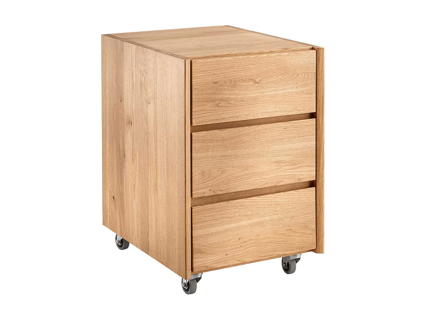 Büroschreibtisch Wildeiche per Raster höhenverstellbar optionaler Rollcontainer