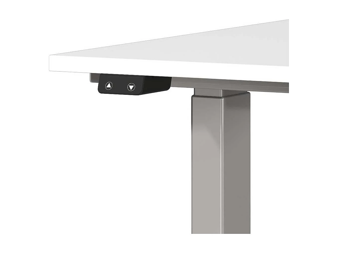 Schreibtisch Höhenverstellbarer Schreibtisch in Weiß und Silberfarben