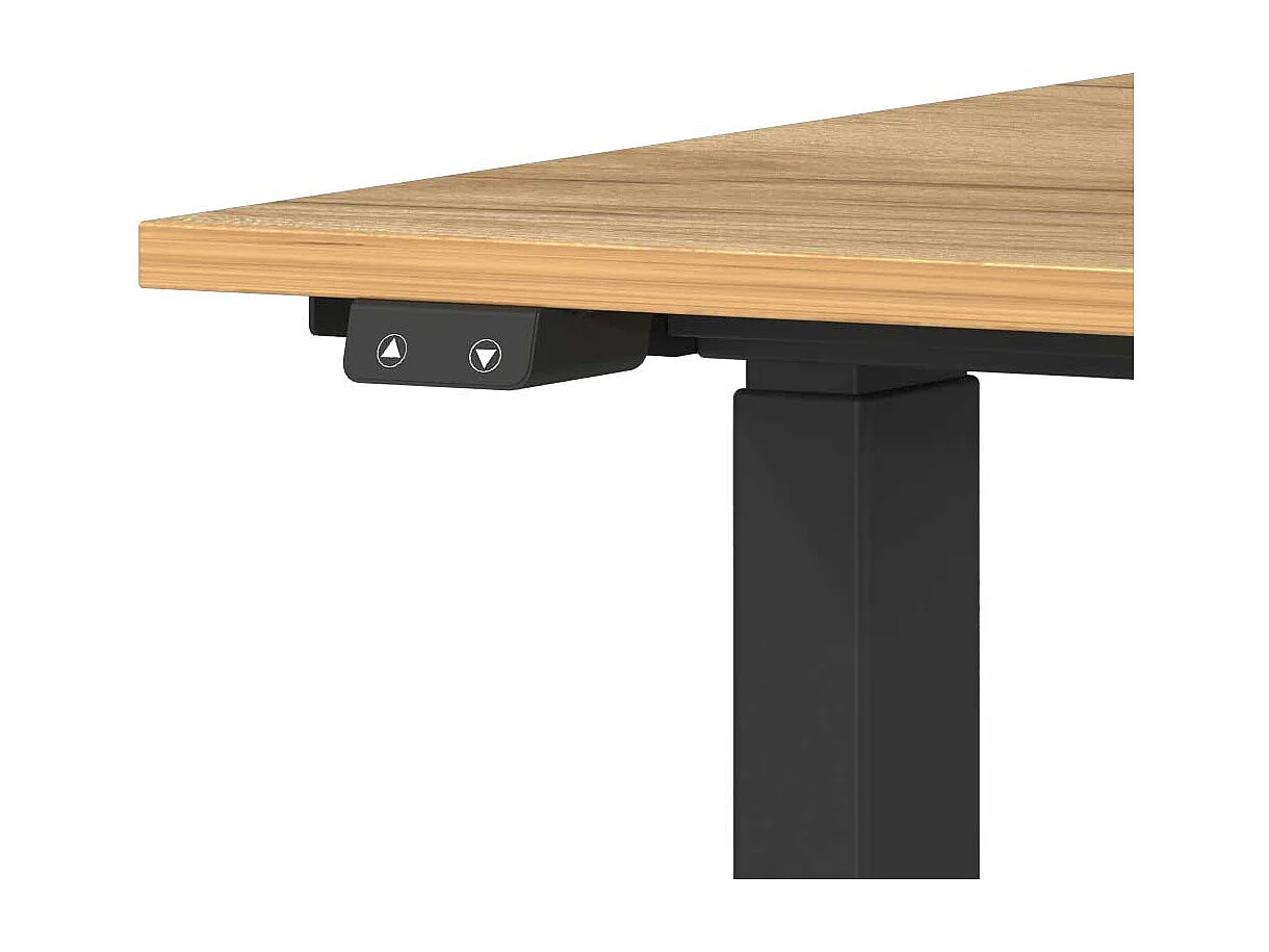 Schreibtisch Höhenverstellbarer Schreibtisch in Wildeichefarben mit T Gestell