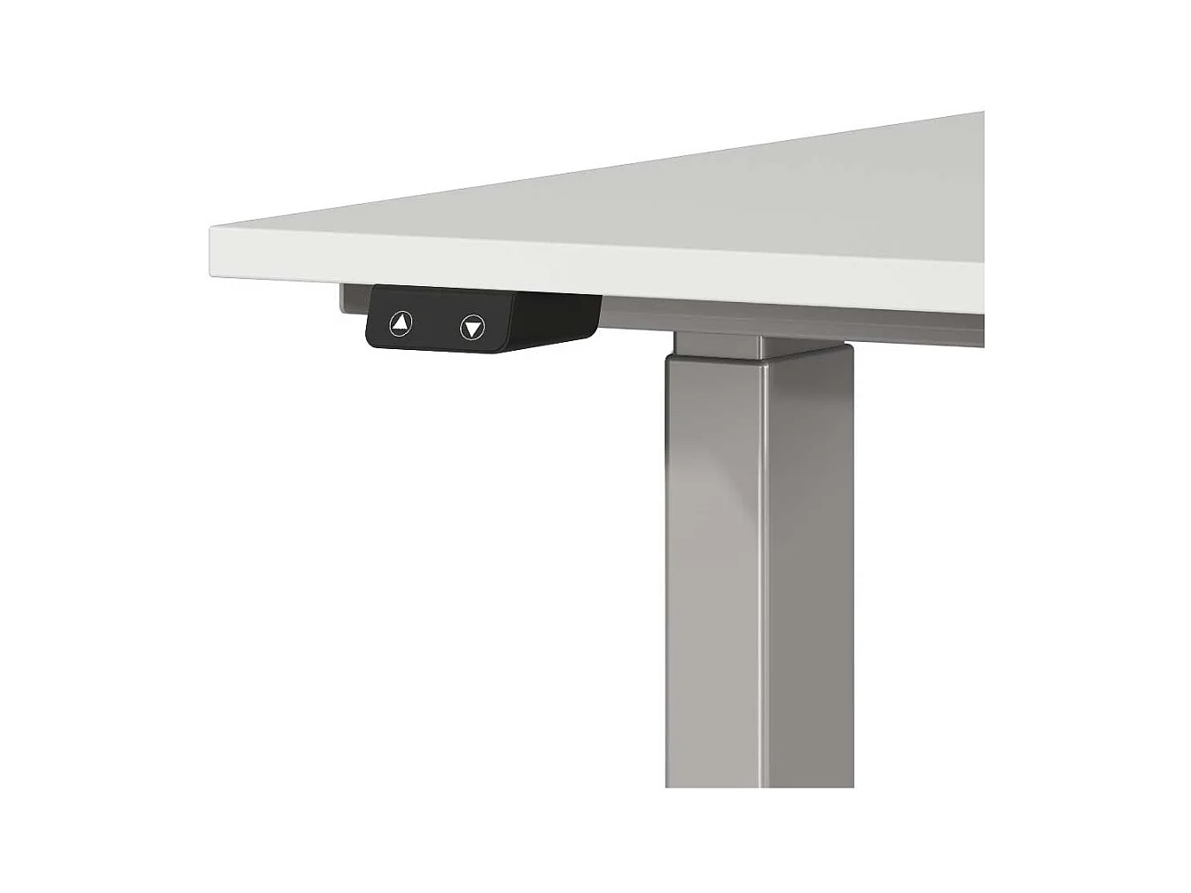 Schreibtisch Höhenverstellbarer Schreibtisch in Silberfarben und Lichtgrau