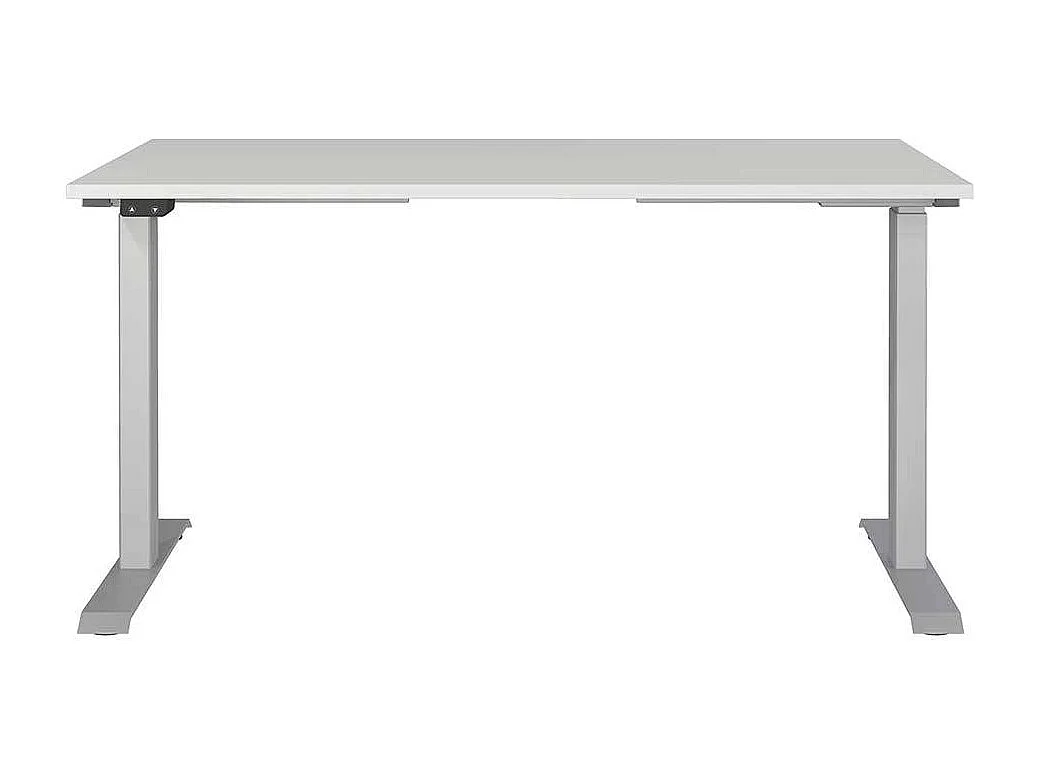 Schreibtisch Höhenverstellbarer Schreibtisch in Silberfarben und Lichtgrau