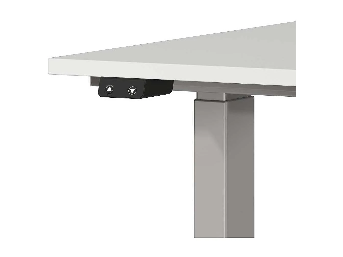 Schreibtisch Höhenverstellbarer Schreibtisch in Silberfarben und Lichtgrau