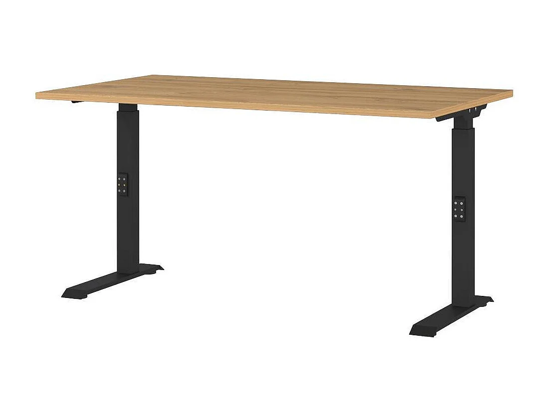 Schreibtisch Bürotisch höhenverstellbar in Wildeichefarben