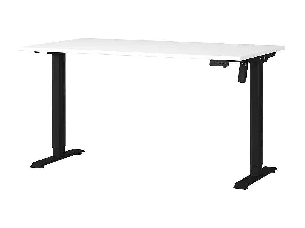 Schreibtisch Höhenverstellbarer Schreibtisch in Weiß mit stoßfesten ABS Kanten