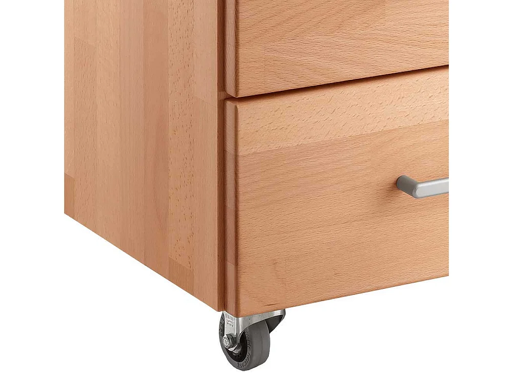 Schreibtisch Buche geölt per Raster höhenverstellbar 80 cm tief