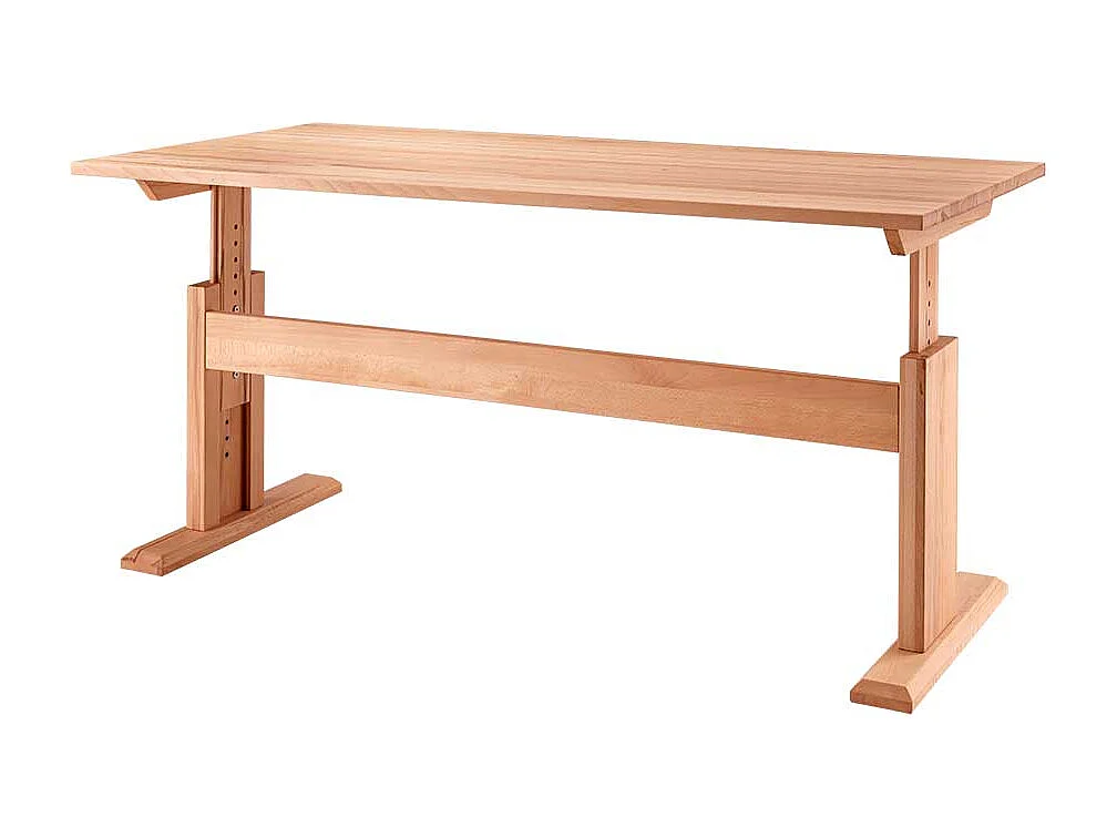 Schreibtisch Buche geölt per Raster höhenverstellbar 80 cm tief