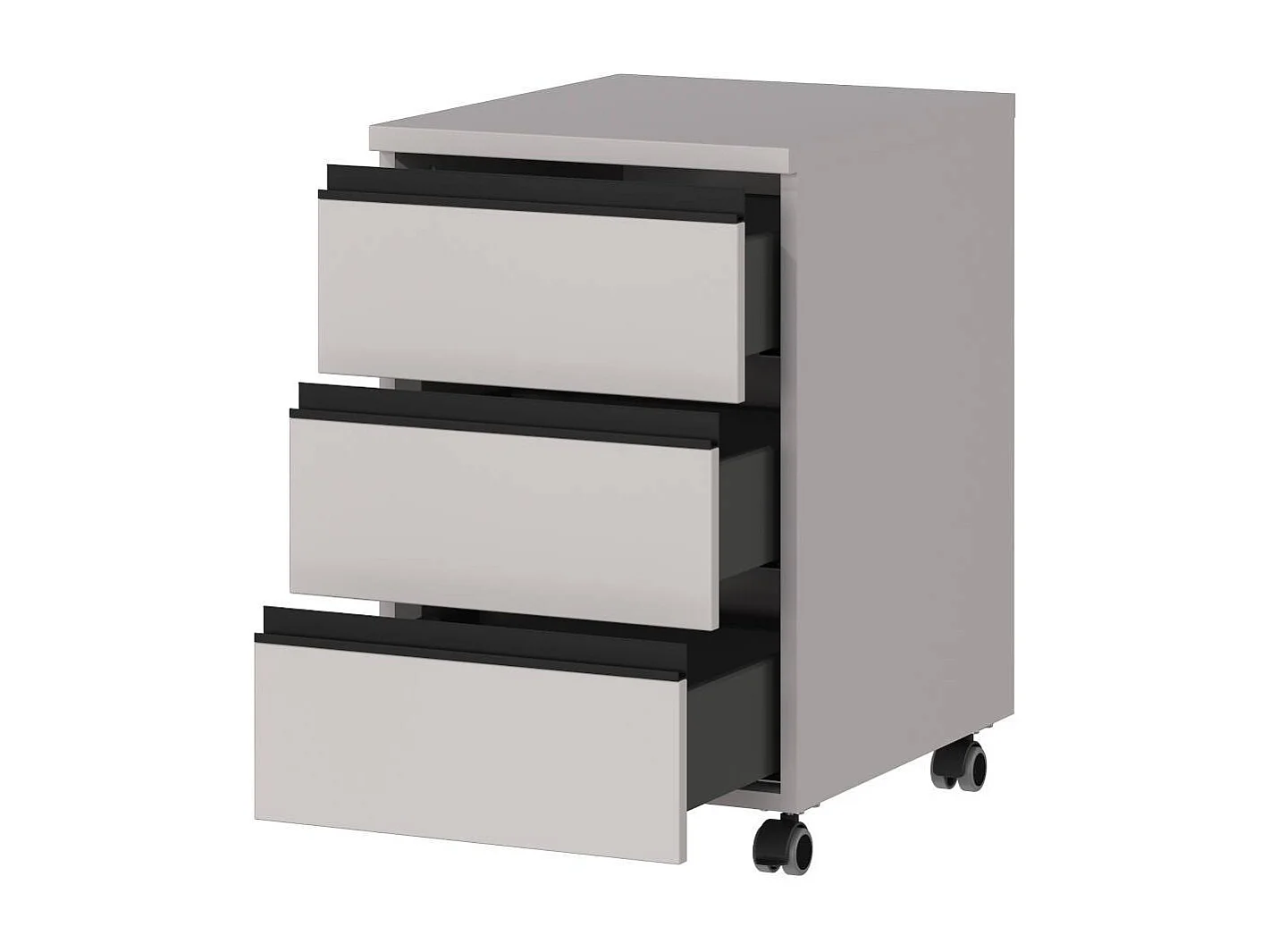 Schreibtisch Bürotisch höhenverstellbar mit Rollcontainer (zweiteilig)