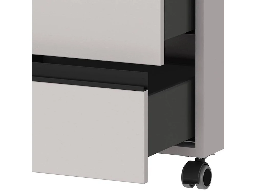 Schreibtisch Bürotisch höhenverstellbar mit Rollcontainer (zweiteilig)