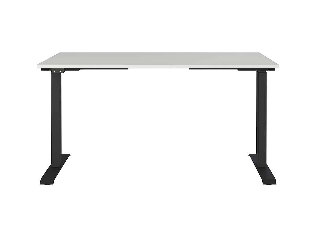 Höhenverstellbarer Schreibtisch Büroschreibtisch in Schwarz und Lichtgrau
