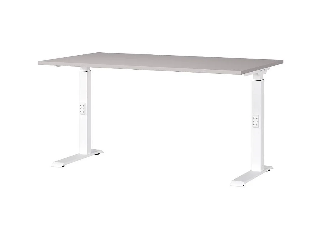 Schreibtisch Bürotisch in Weiß und Hellgrau