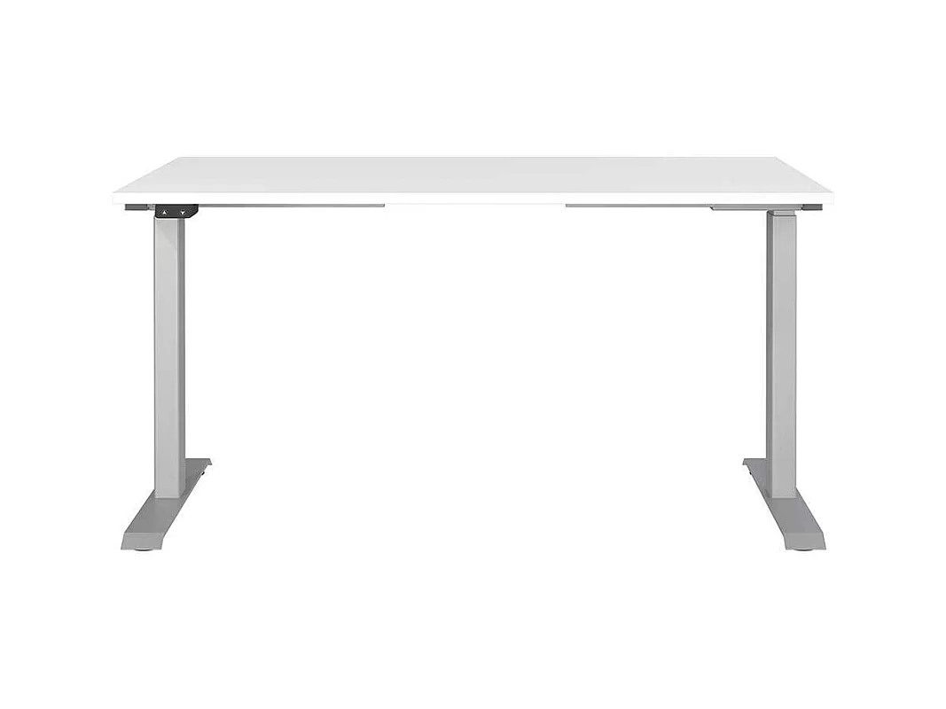 Schreibtisch Höhenverstellbarer Schreibtisch in Weiß und Silberfarben