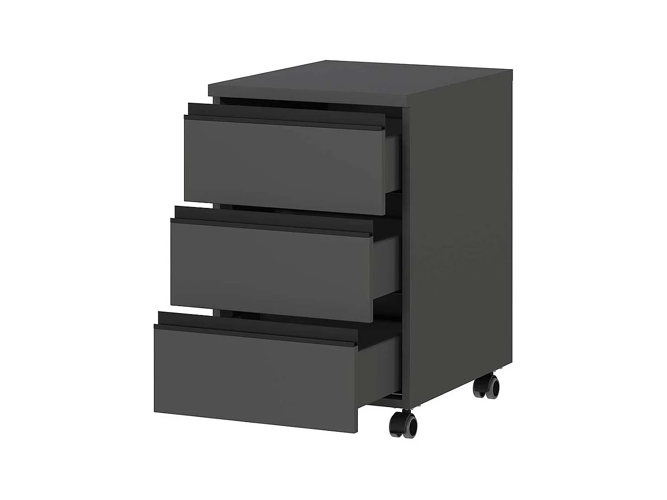 Höhenverstellbarer Schreibtisch Bürotisch 80 cm tief mit Rollcontainer (zweiteilig)