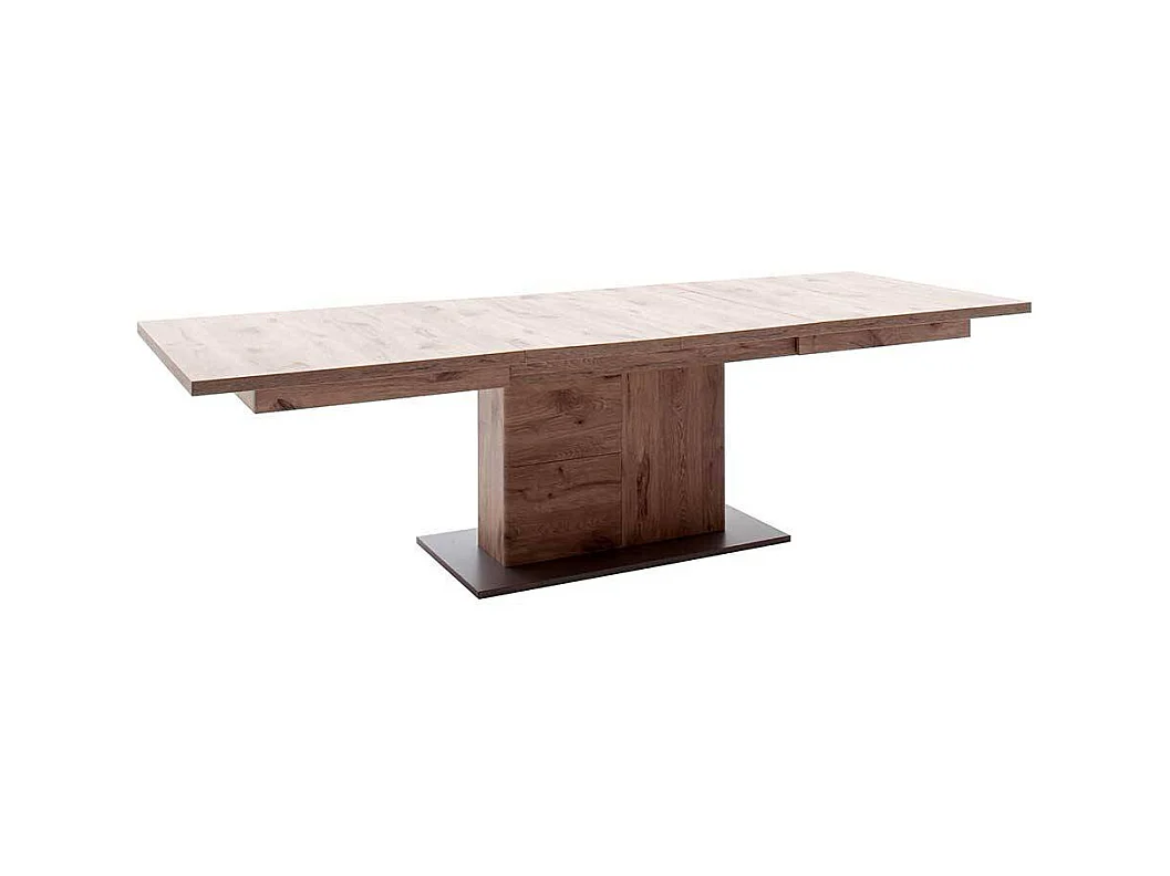 Esstisch verlängerbar in Wildeichefarben und Grau 180-280 cm