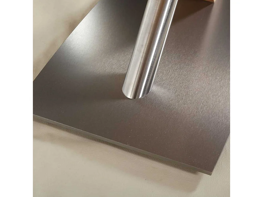 Esszimmertisch in Kernbuchefarben Edelstahl Optik