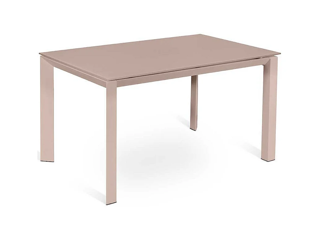 Ausziehtisch in Braun Glas Metall