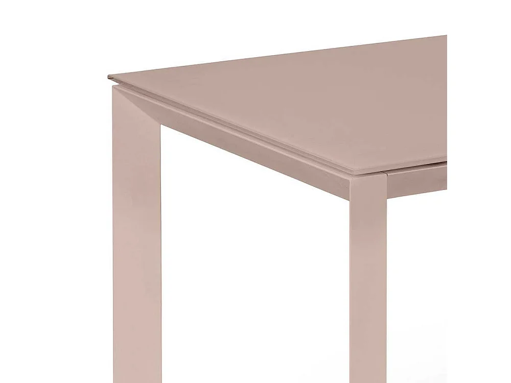 Ausziehtisch in Braun Glas Metall