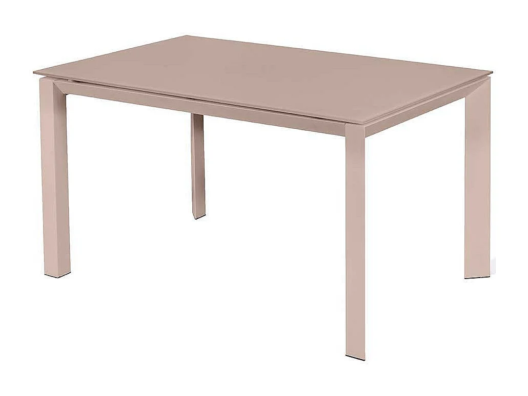 Ausziehtisch in Braun Glas Metall