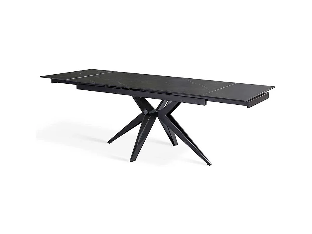 Design Ausziehtisch mit Keramikplatte Metall Spider Gestell