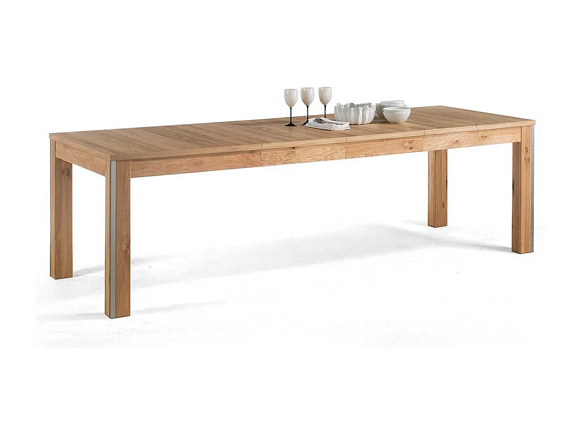 Esstisch in Asteiche Bianco furniert Kulissenauszug