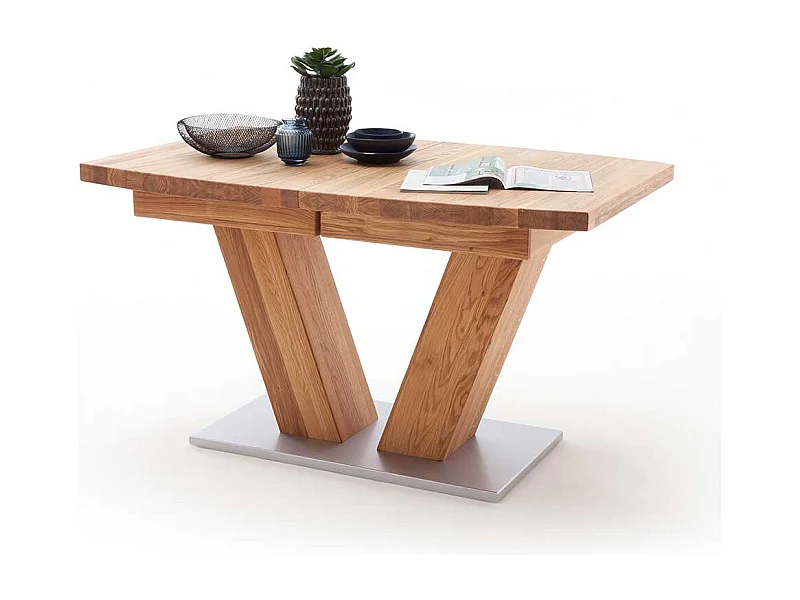 Esstisch aus Wildeiche Massivholz Bootsform