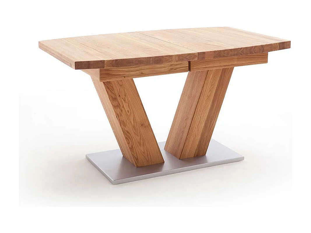 Esstisch aus Wildeiche Massivholz Bootsform