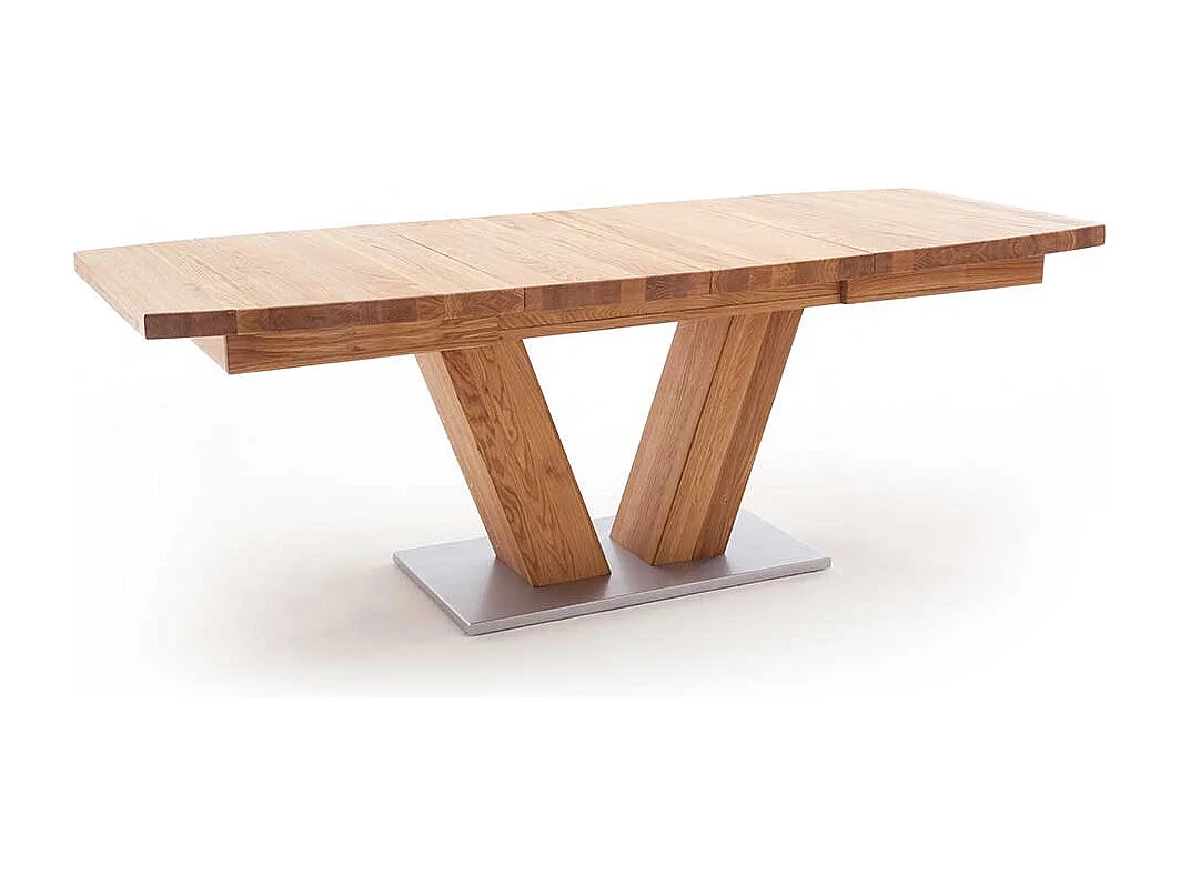 Esstisch aus Wildeiche Massivholz Bootsform