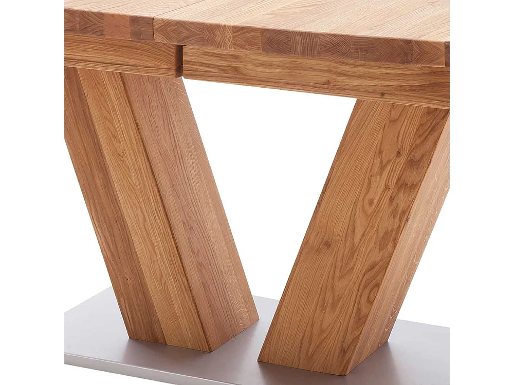 Esstisch aus Wildeiche Massivholz Bootsform