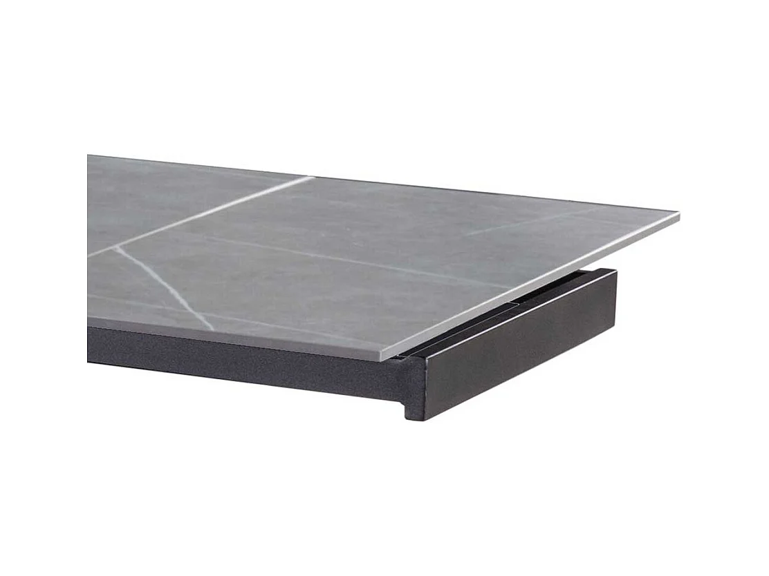 Hochwertiger Tisch mit Keramikplatte Marmor Optik Grau