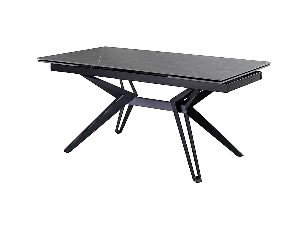 Hochwertiger Tisch mit Keramikplatte Marmor Optik Grau