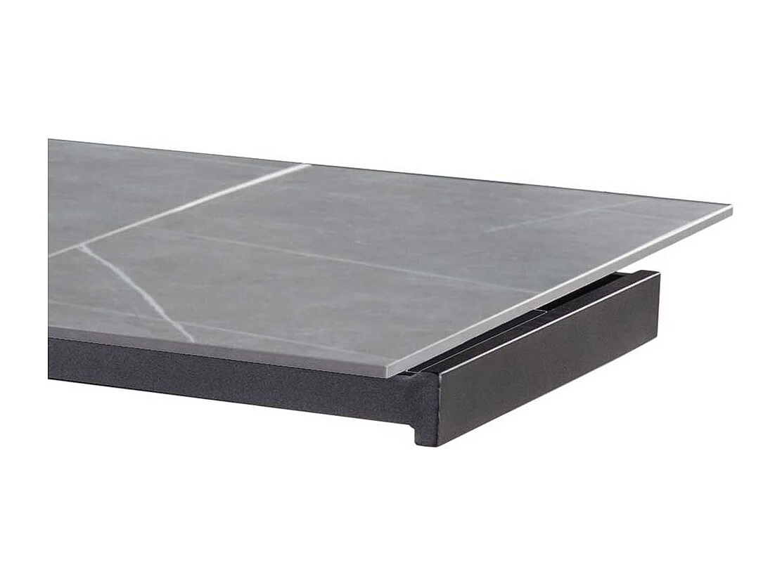 Hochwertiger Tisch mit Keramikplatte Marmor Optik Grau