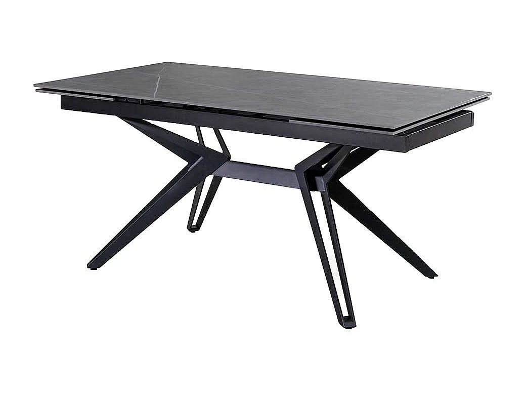 Hochwertiger Tisch mit Keramikplatte Marmor Optik Grau