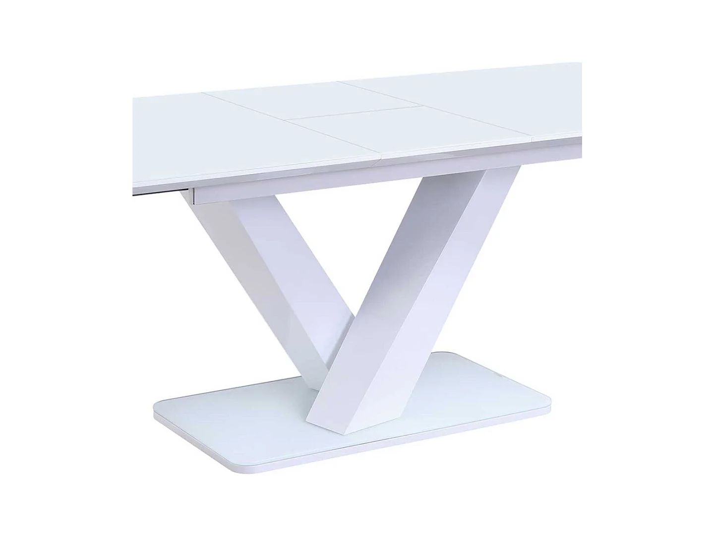 Premium Esstisch in Weiß Glasplatte