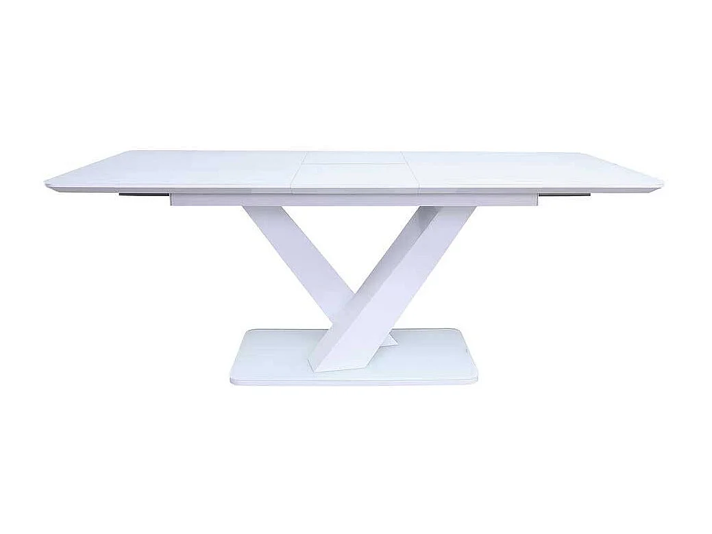Premium Esstisch in Weiß Glasplatte